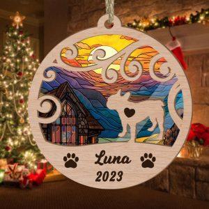 Custom Christmas Suncatcher Ornament French Bulldog –…