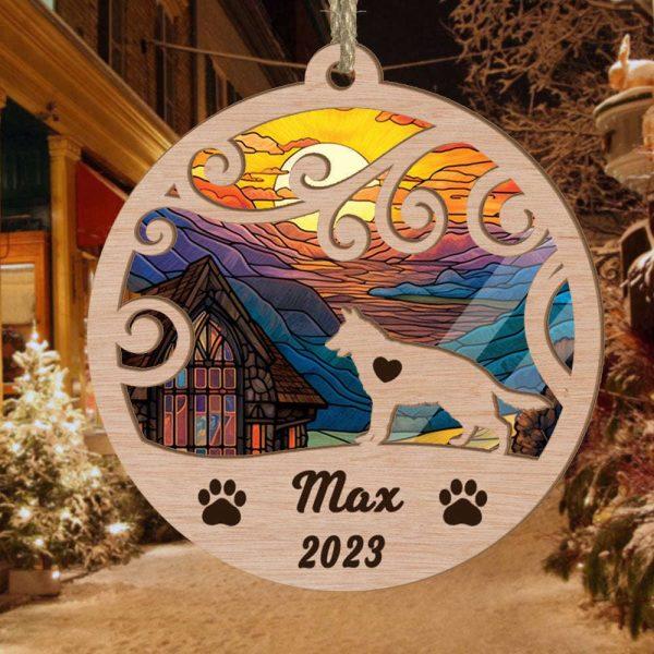 Custom Christmas Suncatcher Ornament German Shepherd – Christmas Ornaments Personalized Gift For Dog Lover