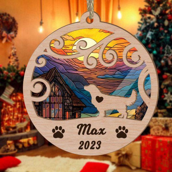 Custom Christmas Suncatcher Ornament Golden Retriever – Christmas Ornaments Personalized Gift For Dog Lover