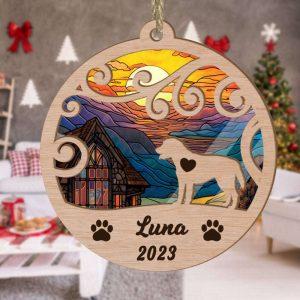 Custom Christmas Suncatcher Ornament Labrador Retriever –…