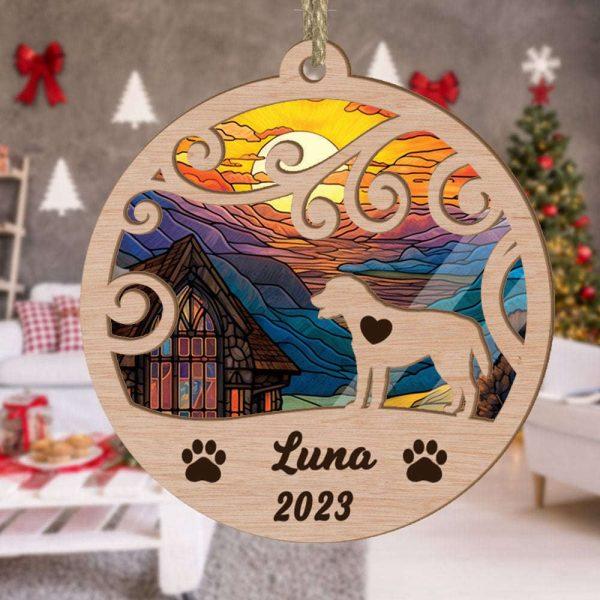 Custom Christmas Suncatcher Ornament Labrador Retriever – Christmas Ornaments Personalized Gift For Dog Lover