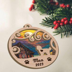 Custom Christmas Suncatcher Ornament Shih Tzu 2