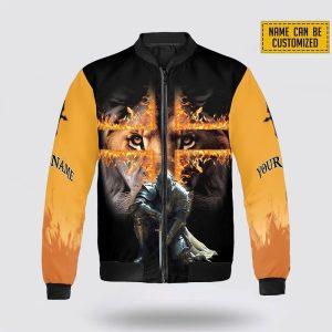 Custom Name A Child Of God A Man Of Faith A Warrior Of Christ Bomber Jacket Gifts For Jesus Lovers 2 gqz9x4.jpg