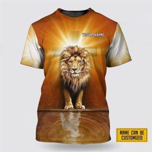 Custom Name Cool Lion With Light Cross All Over Print 3D T Shirt Gifts For Christians 2 a0stfl.jpg