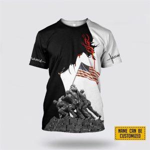 Custom Name God Bless America One Flag…