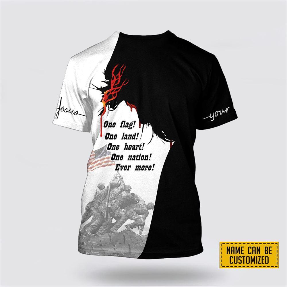 Custom Name God Bless America One Flag One Land One Heart All Over Print 3D T Shirt – Gifts For Christians Custom Name God Bless America One Flag One Land One Heart All Over Print 3D T Shirt – Gifts For Christians