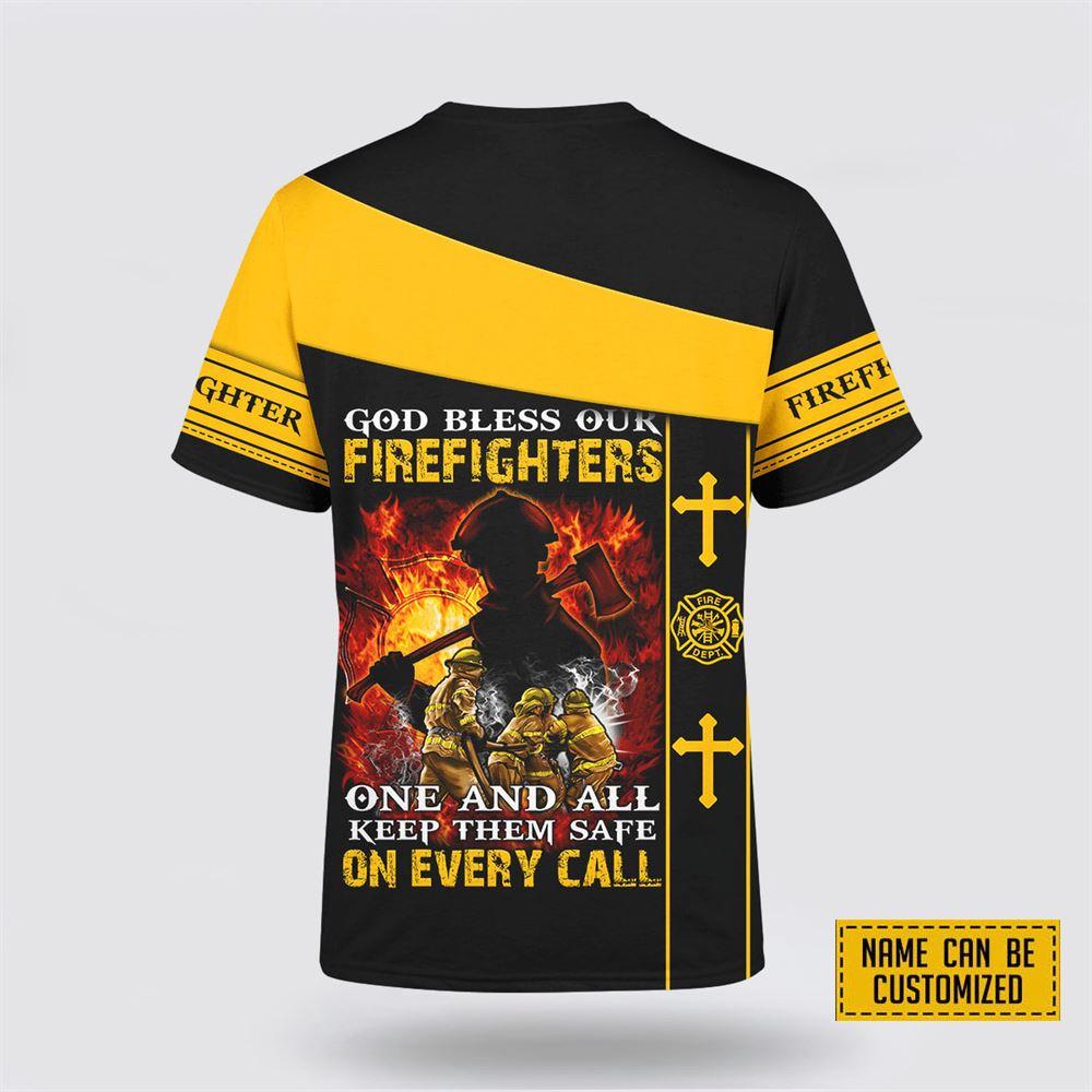 Custom Name God Bless Our Firefighter One And All Keep Them Safe On Every Call All Over Print 3D T Shirt – Gifts For Christians Custom Name God Bless Our Firefighter One And All Keep Them Safe On Every Call All Over Print 3D T Shirt – Gifts For Christians