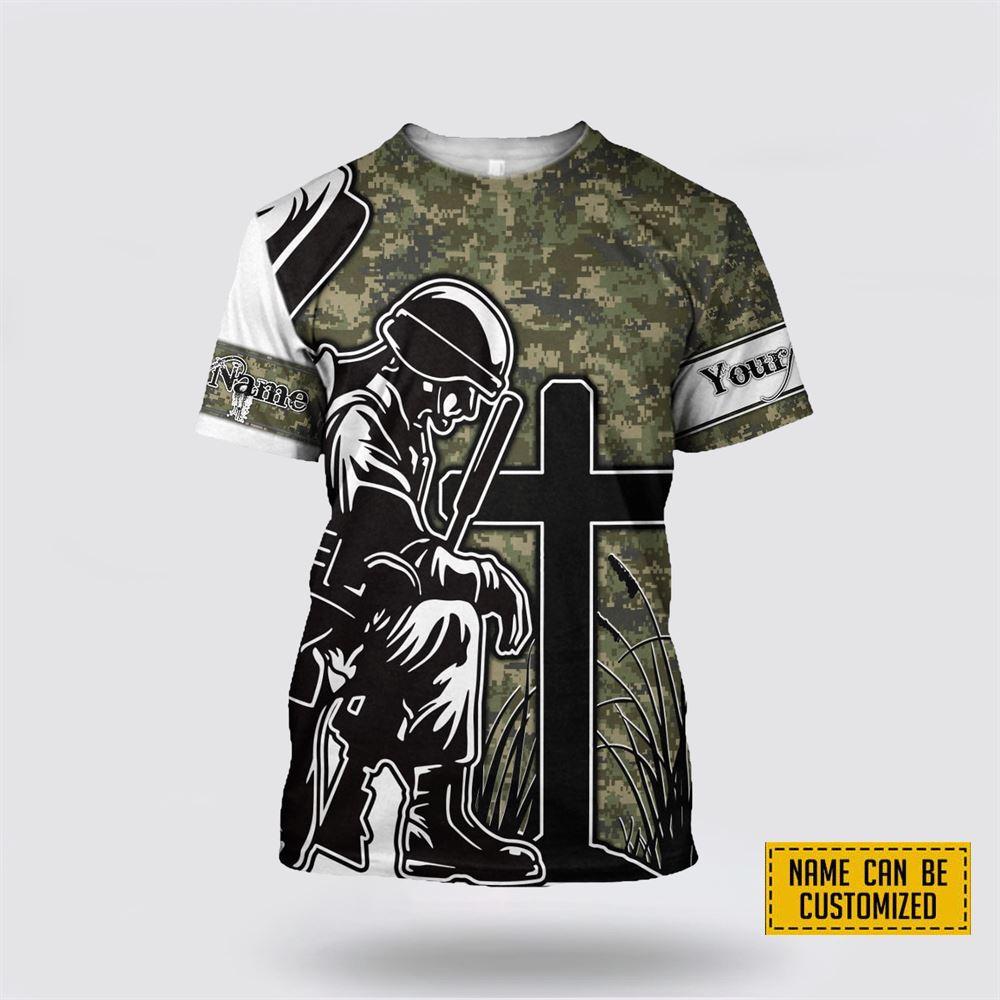 Custom Name God Bless US Veterans Independence Day All Over Print 3D T Shirt – Gifts For Christians Custom Name God Bless US Veterans Independence Day All Over Print 3D T Shirt – Gifts For Christians