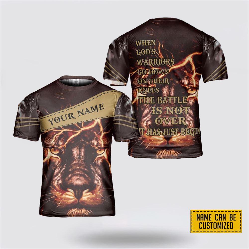 Custom Name Jesus Lion Face All Over Print 3D T Shirt – Gifts For Christians