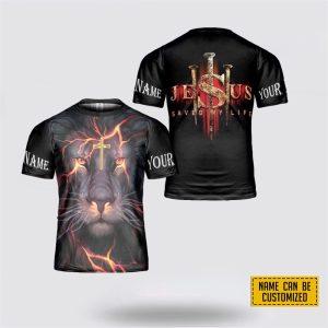 Custom Name Jesus Lion Jesus Saved My…