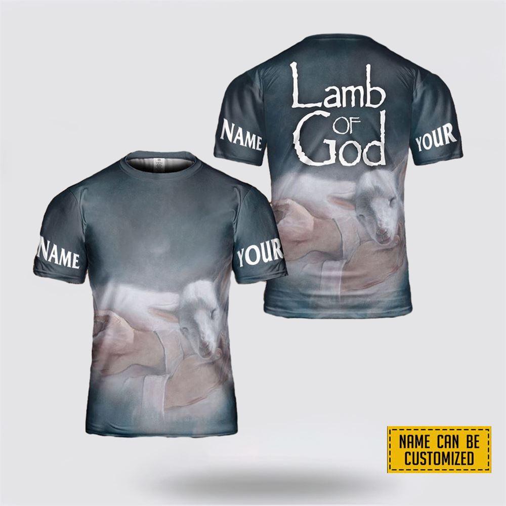 Custom Name Lamb Of God Jesus All Over Print 3D T Shirt – Gifts For Christians Custom Name Lamb Of God Jesus All Over Print 3D T Shirt – Gifts For Christians