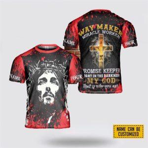 Custom Name Lion Jesus Cross Way Maker…