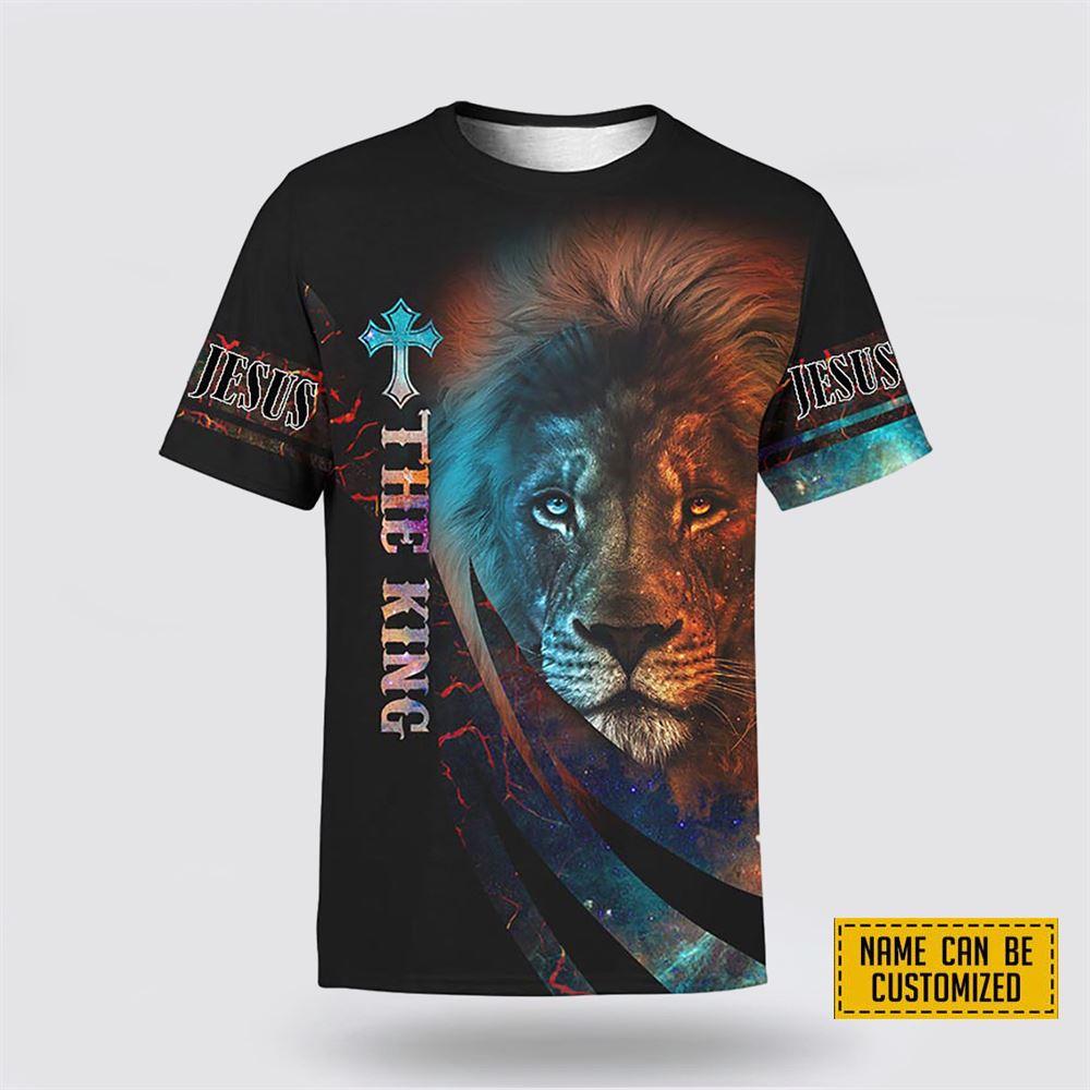 Custom Name The King Jesus Lion All Over Print 3D T Shirt – Gifts For Christians Custom Name The King Jesus Lion All Over Print 3D T Shirt – Gifts For Christians