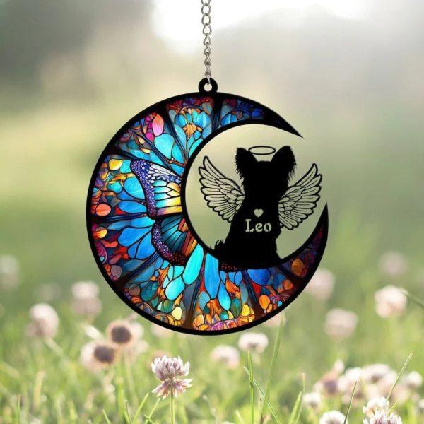 Custom Stained Suncatcher Ornament Pet Memorial Wind Chime – Christmas Ornaments Personalized Gift For Dog Lover