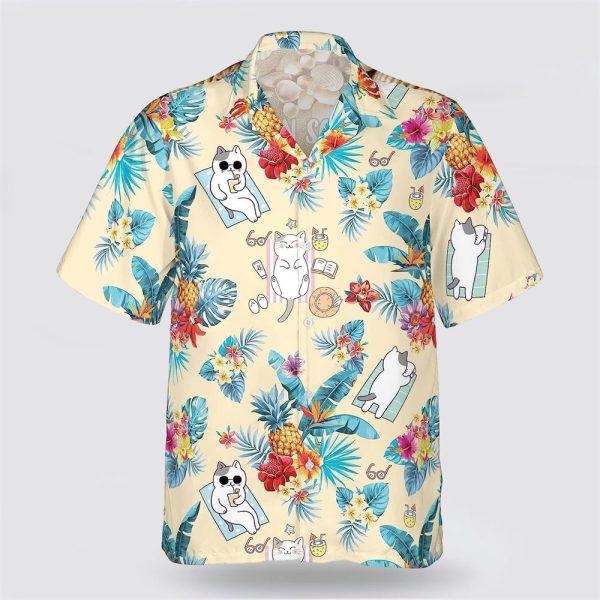 Cute Cat Toes In Sand Nose In Book Hawaiin Shirt – Gifts For Pet Lover