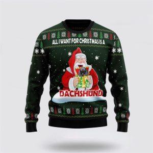 Dachshund Dog Gift Ugly Christmas Sweater –…