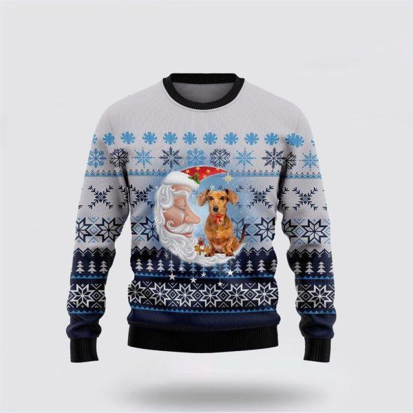 Dachshund Dog Love Santa Moon Ugly Christmas Sweater – Dog Lover Christmas Sweater