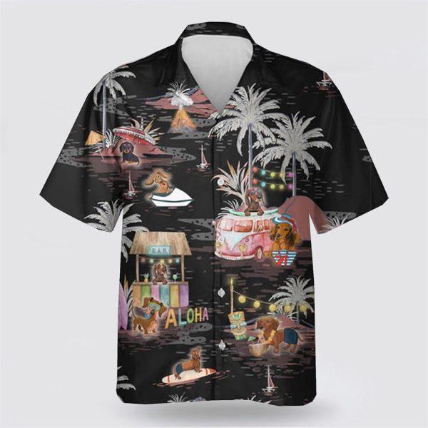 Dachshund On The Beach Pattern Hawaiian Shirt – Gift For Pet Lover