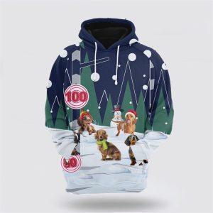 Dachshund Playing Christmas All Over Print 3D Hoodie Pet Lover Christmas Hoodie 1 uuubdj.jpg