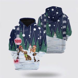 Dachshund Playing Christmas All Over Print 3D Hoodie Pet Lover Christmas Hoodie 3 syredu.jpg