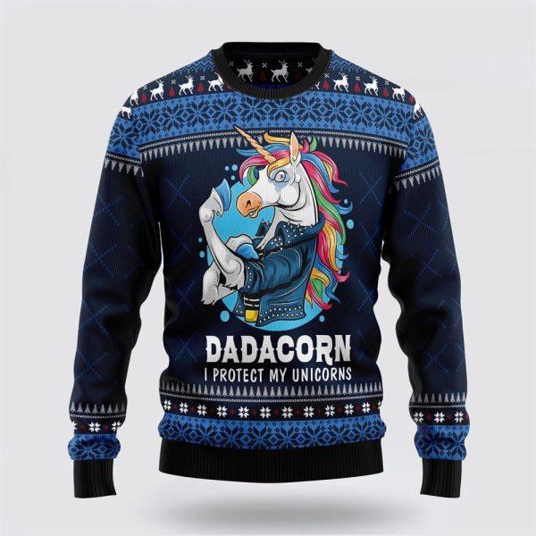 Dadacorn Protector Of My Unicorns Ugly Christmas Sweater – Best Gift For Christmas