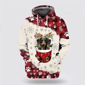 Dapple Dachshund In Snow Pocket Merry Christmas…