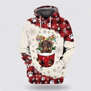 Dobermann In Snow Pocket Merry Christmas All…