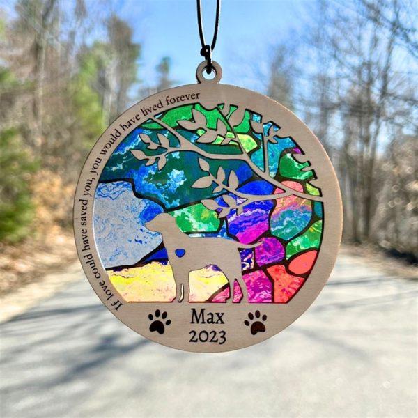 Dog Memorial Suncatcher Custom With Dog Breed – Custom Christmas Ornaments Gift For Dog Lover