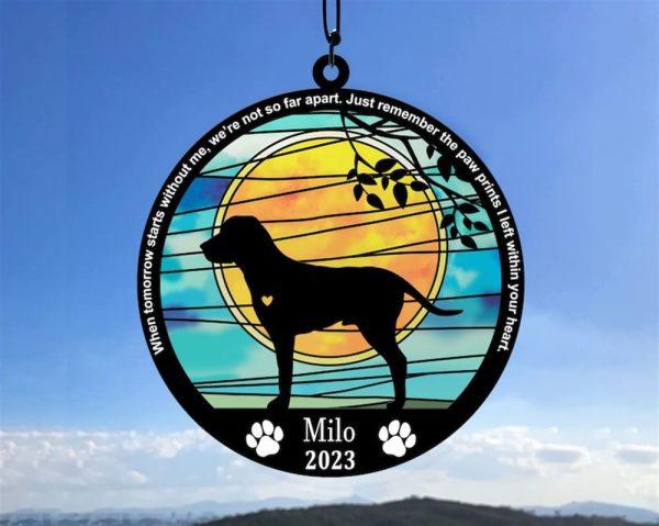 Dog Memorial Suncatcher Personalized With Dog Breed – Custom Christmas Ornaments Gift For Dog Lover