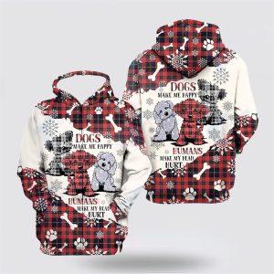 Dogs Make Me Happy Christmas Hoodie 3D…