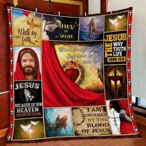 Dont Be Afraid Just Have Faith Jesus Christian Quilt Blanket – Christian Gift For Believers