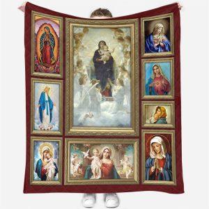 Dove Of Maria And Jesus Christian Quilt Blanket – Gifts For Christians