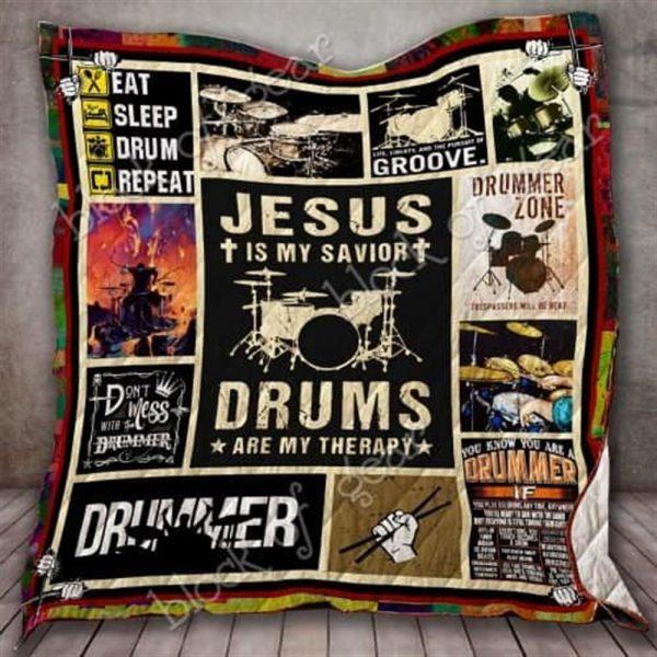 Drums Are My Therapy Christian Quilt Blanket – Christian Gift For Believers