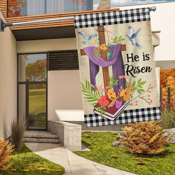 Easter Christian Cross Jesus Christ He Is Risen Flag – Christian Flag Outdoor Decoration