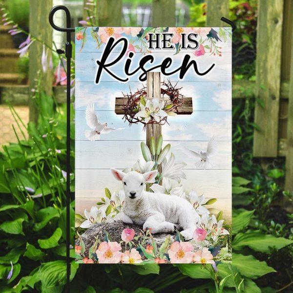 Easter Cross He Is Risen Flag – Gifts For Christian