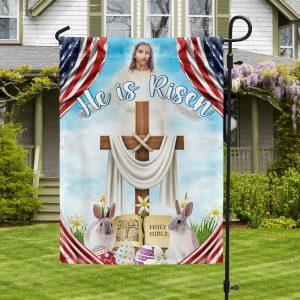 Easter Day Rabbit Flag He Is Risen…