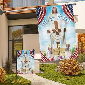 Easter Day Rabbit Flag He Is Risen Jesus Christ Flag 3