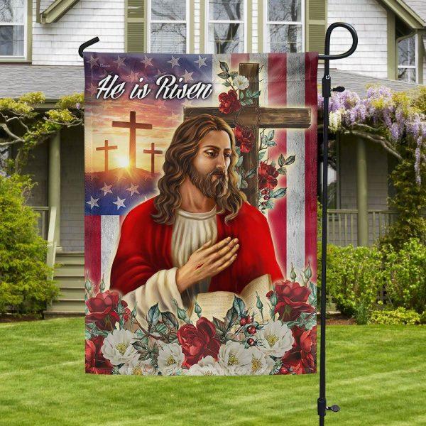 Easter Jesus Christ He Is Risen Flag – Christian Flag Outdoor Decoration
