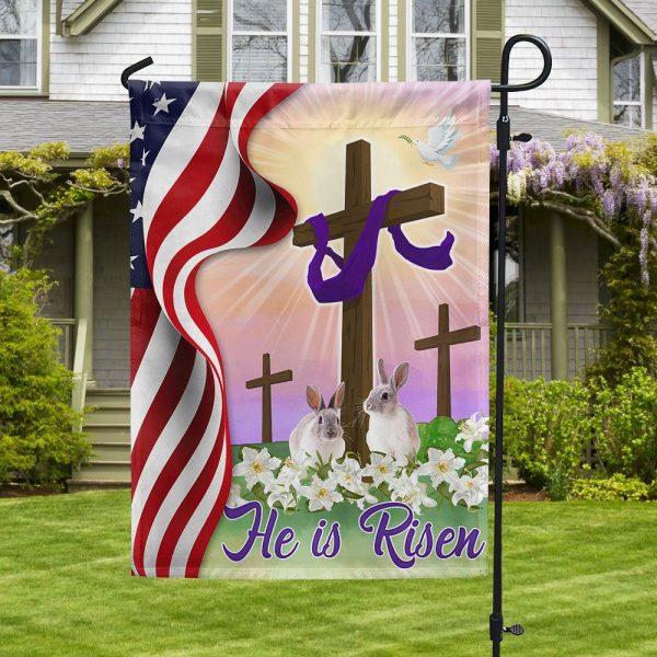 Easter Jesus Cross He Is Risen Flag – Christian Flag Outdoor Decoration