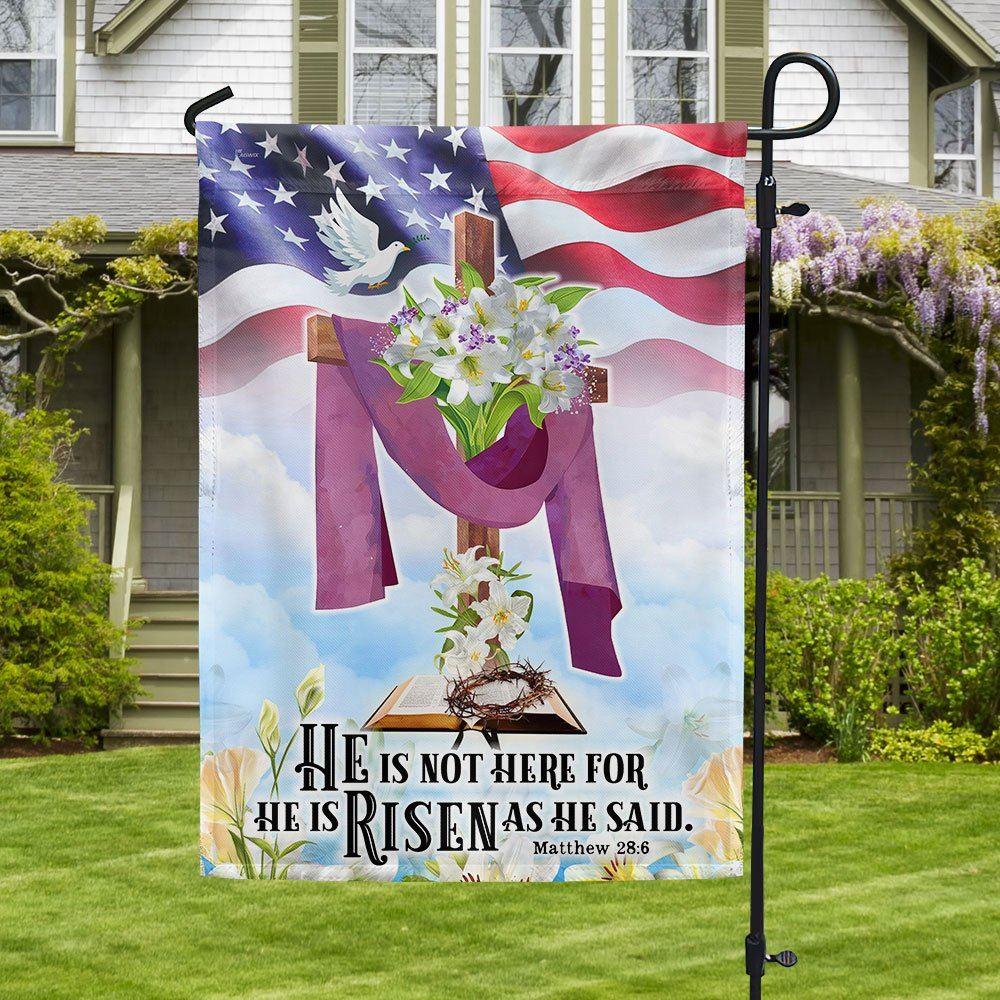 Easter Jesus Flag He Is Not Here For He Is Risen As He Said Flag – Christian Flag Outdoor Decoration