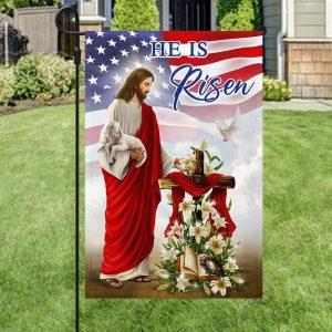 Easter Jesus He Is Risen American Flag 3