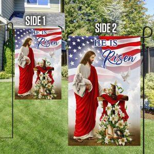 Easter Jesus He Is Risen American Flag 4