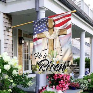 Easter Jesus He Is Risen American Flag…