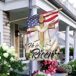 Easter Jesus He Is Risen American Flag 1 1