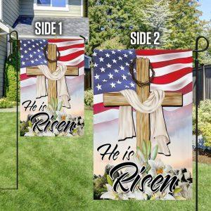 Easter Jesus He Is Risen American Flag 1 4