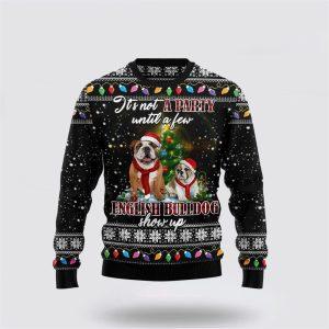 English Bulldog Show Up Ugly Christmas Sweater…