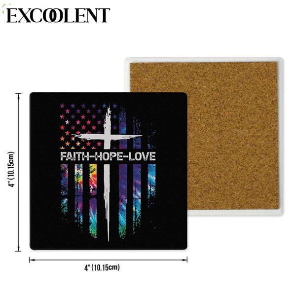 Faith Hope Love Stone Coasters – Coasters Gifts For Christian