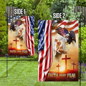 Faith Over Fear Jesus Cross Flag 4