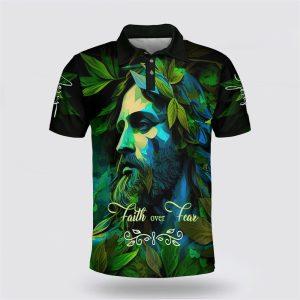 Faith Over Fear Jesus Polo Shirt –…