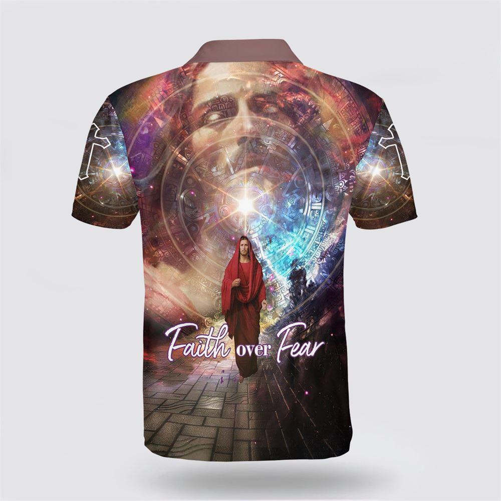 Faith Over Fear Jesus Potrait Polo Shirt – Gifts For Christians Faith Over Fear Jesus Potrait Polo Shirt – Gifts For Christians